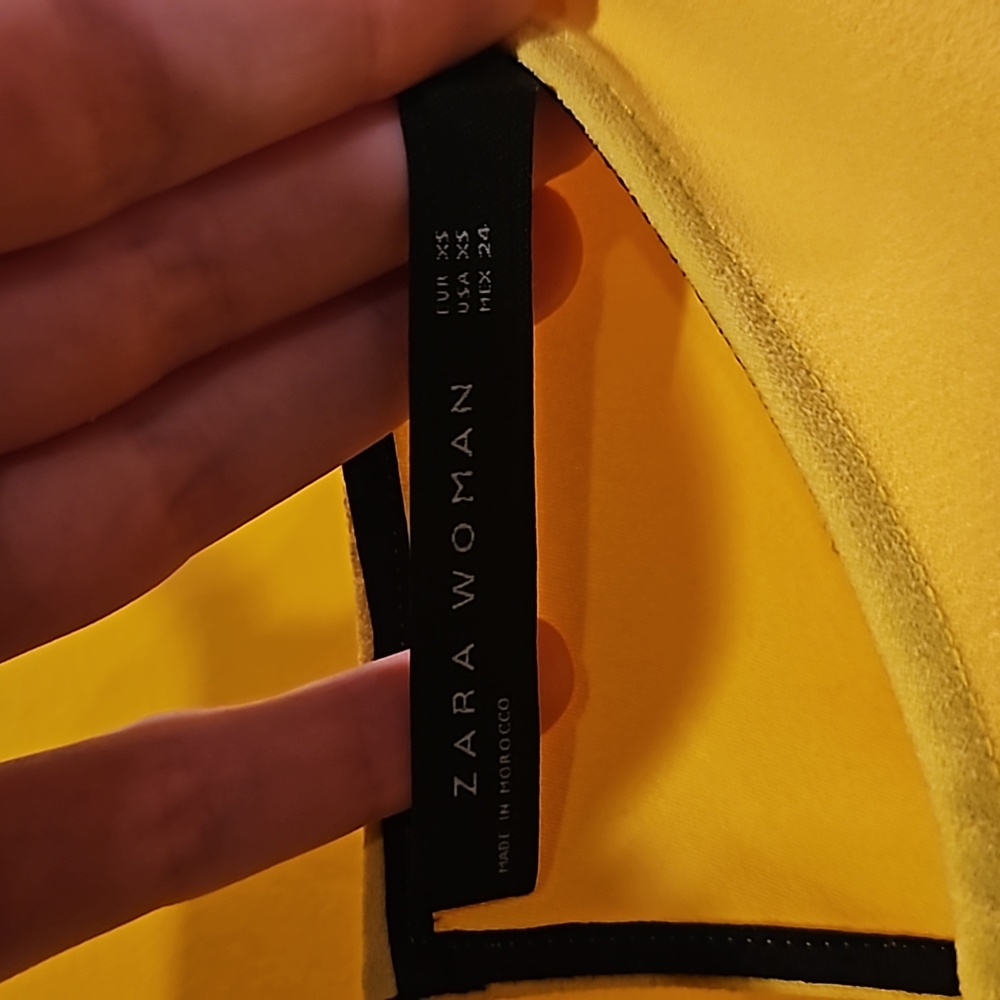 Bright Yellow Ruffle sleeve top - Picture 2 of 4